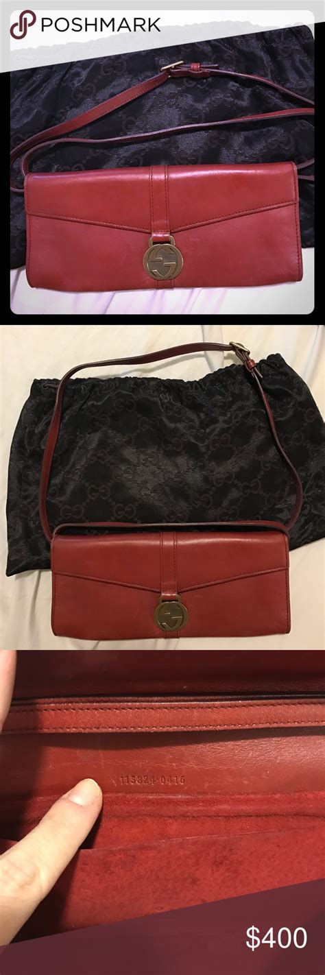 evening bag red leather vintage gucci gg clasp|gucci tote bag.